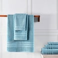 thumbnail image 3 of Hawmam Linen Light Blue - 6-Piece Bathroom Set: 2 Bath Towels, 2 Hand Towels, 2 Washcloths, 100% Turkish Cotton, Quickdry, High Absorbent, Luxury Bathroom Accessories, Dorm Room Essentials, 3 of 6
