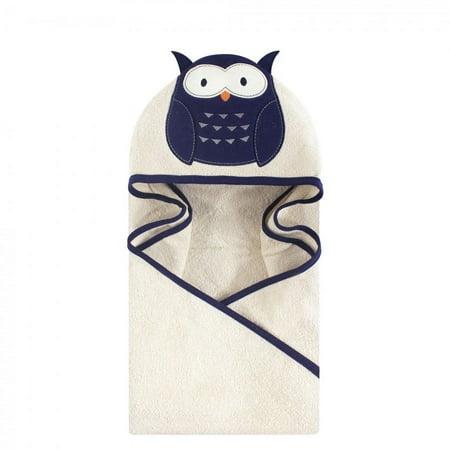 UPC: 0660168571783 | Hudson Baby Infant Cotton Animal Face Hooded Towel Navy Owl One Size