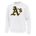thumbnail image 2 of Men's Antigua White Athletics Relevant Lightweight Pullover Sweatshirt, 2 of 3