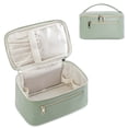 thumbnail image 1 of Bolsa de maquillaje Wandering Nature Travel Organizer de piel verde vegana, 1 of 7