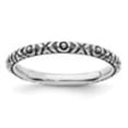 thumbnail image 2 of Auriga 925 Sterling Silver Antiqued Polished Ring for Women Size- 8, 2 of 6