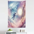 thumbnail image 2 of Ambesonne Space Wall Hanging Tapestry, Astronaut in Pastel Palette, 30"x45", Pink Blue and Lilac, 2 of 3