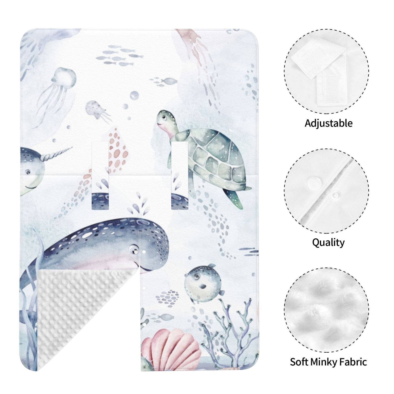 Naloa Sea Animals Baby Car Seat Cover, Breathable Baby Carrier Cover, Multiuse Baby Carrier Cover & Nursing Breastfeeding Cover