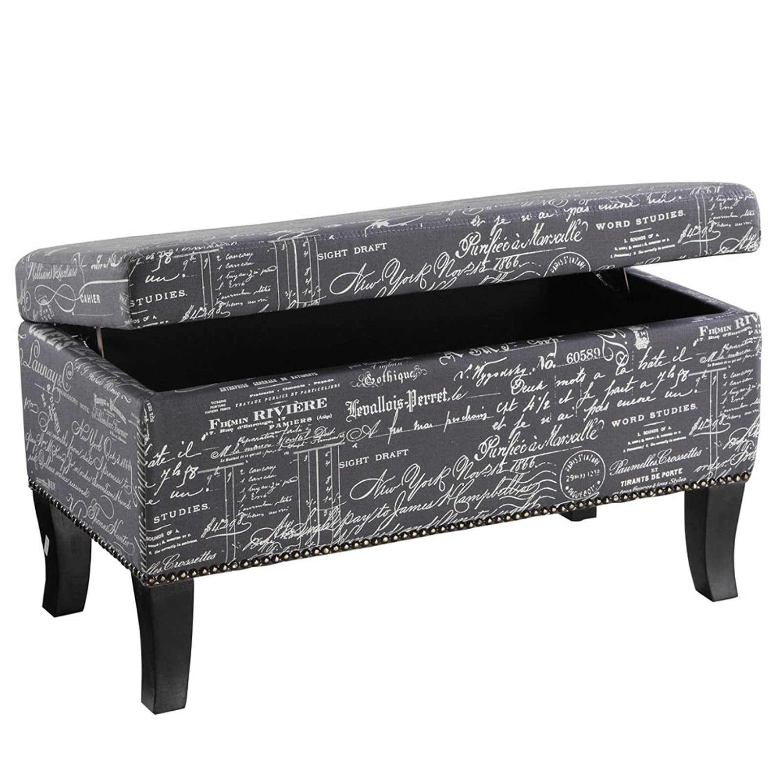 Linon Stephanie Script Linen Ottoman 32 W X 16 D X 18 H Gray Black Walmart Com Walmart Com Linon Stephanie Script Linen Ottoman 32 W X 16 D X 18 H Gray Black Walmart Com Walmart Com