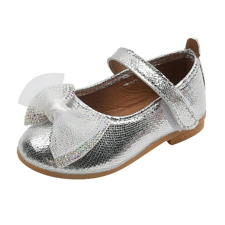 

Jdefeg Bog Snow Boot Summer And Autumn Fashion Girls Casual Shoes Colorful Sequins Bow Lightweight Dress Shoes Baby Boots Size 3 Artificial Leather Silver 21