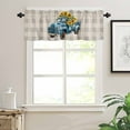 thumbnail image 2 of Blue Truck Yellow Sunflower Kitchen Valances for Windows 60x18 Inch Kitchen Curtains Valances Rod Pocket Summer Botanical Grey Plaid Bathroom Window Valances for Window Treatment Decor, 2 of 6