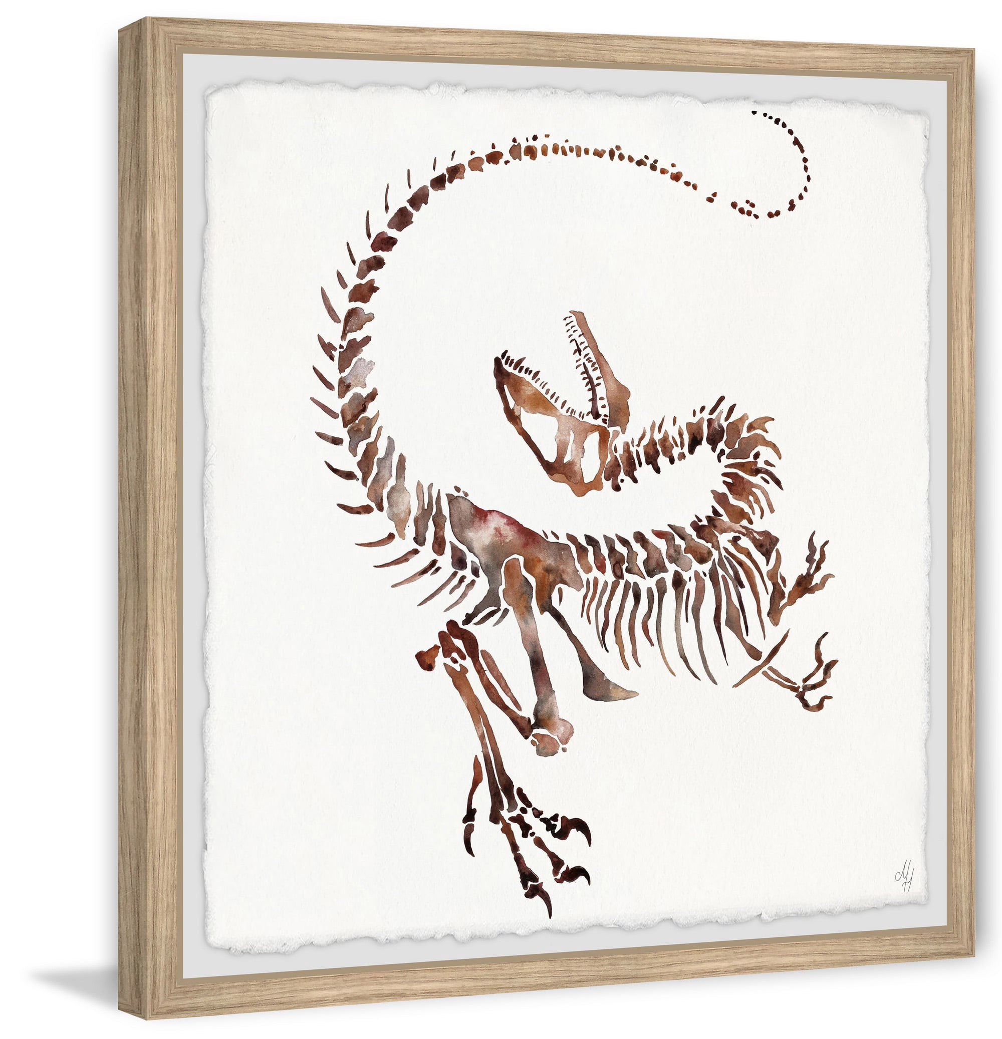 Marmont Hill Dino Fossil Framed Wall Art, 24.00" x 1.50"