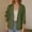 Army Green, variant on Womens Lightweight Cotton Blazer 3/4 Sleeve Casual Open Front Jacket Beige,Size 3XL