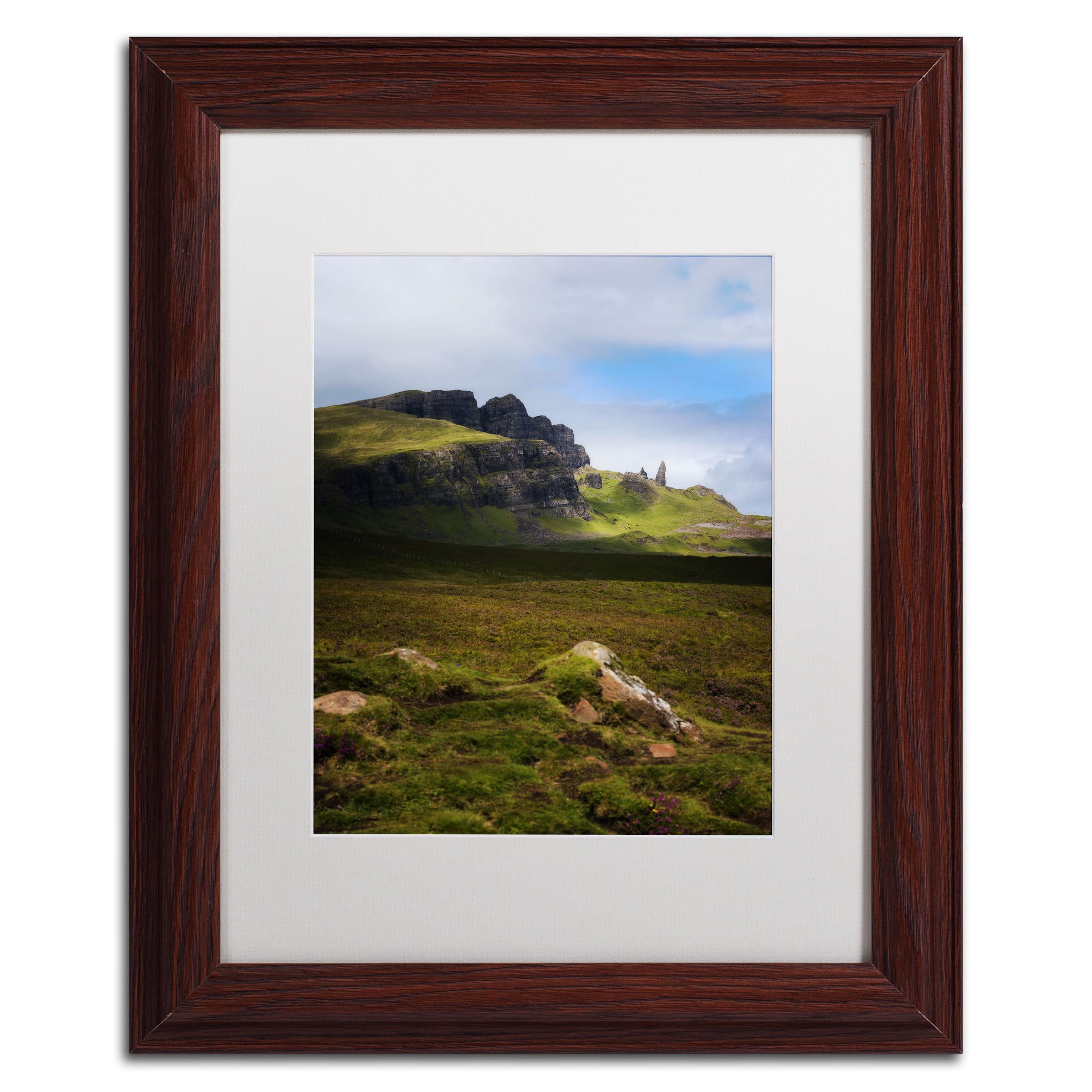 Trademark Fine Art "Old Man of Storr" Canvas Art by Philippe Sainte-Laudy, White Matte, Wood Frame