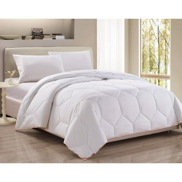 Hexagonal Pattern White Down Alternative Comforter Duvet Insert