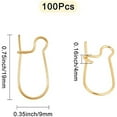 thumbnail image 7 of 100pcs Kidney Ear Wires 18K Gold Plated U-Shaped Earring Hooks Earring Components Long Dangle Earrings DIY Jewellery Making 9 x 19mm, 7 of 7