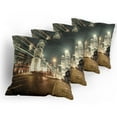 thumbnail image 5 of Ambesonne City Throw Pillow Cover 4 Pack, Shanghai Finance Zone View, 18", Charcoal Grey Multicolor, 5 of 7