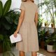 thumbnail image 5 of TaTaai Women's V-Neck Midi Dress Short Sleeve Gold Foil Print Patchwork Casual Glossy Chiffon Knee Length Summer Dress Gift, 5 of 7