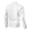 thumbnail image 6 of HOMADLES Men's Full Zipper Sweatshirts Stripe Print Winter Warm Jacket Long Sleeve Casual Jacket White Size L, 6 of 9
