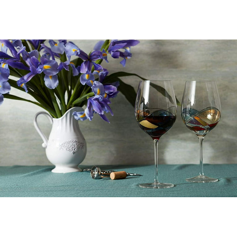Red Wine Glasses, Hand Painted Wine Glasses, Drinkware Essentials