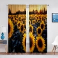 thumbnail image 4 of Sunflower Sheer Voile Curtain Yellow Flowers Floral Field Plants Tulle Curtains for Living Room Bedroom Kitchen Blinds Drapes, 4 of 7