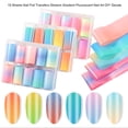 thumbnail image 4 of 10 hojas de láminas para uñas, pegatinas de transferencia, arte de uñas fluorescente degradado yeacher  etiqueta engomada de la transferencia, 4 of 7