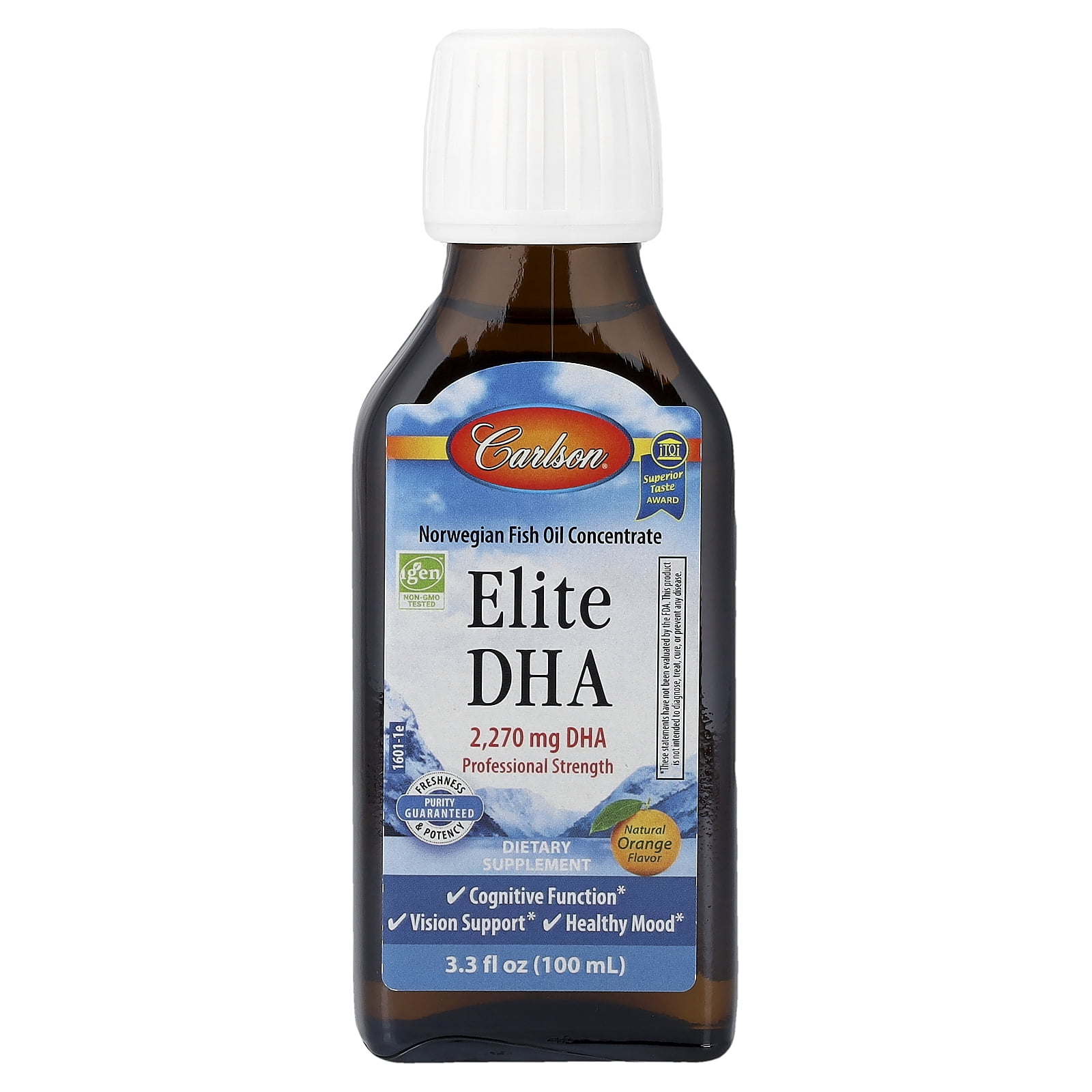 Carlson Elite DHA, Natural Orange, 3.3 fl oz (100 ml)