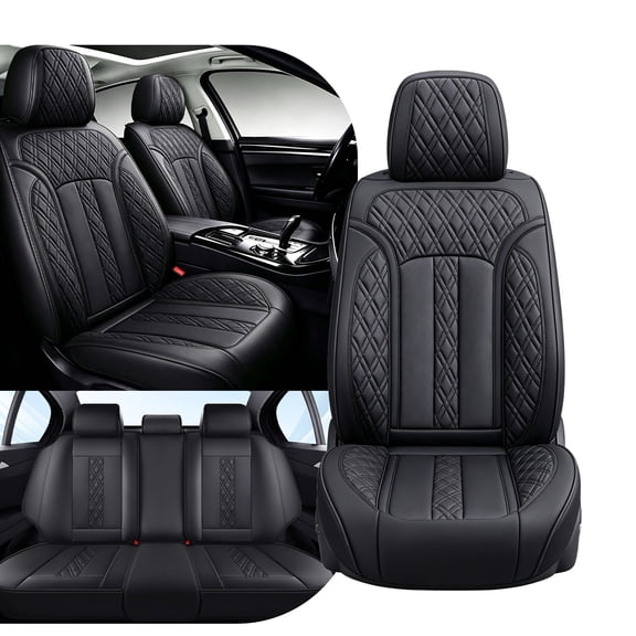 Fit for Hyundai Azera 2006 Seat Cover, Premium Leather 5 Piece Full Set Retain Seatbelt Port Protect and Upgrade Seats, Black Car Seat Covers, Give Your Interior a New Look