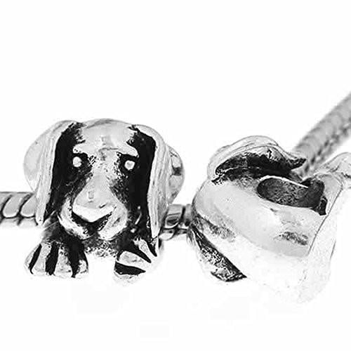 Dog Charm European Bead Compatible for Most European Snake Chain Bracelet