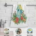 thumbnail image 5 of Winter Birdhouse Blue Hand Towels 2 PCS, Xmas Red Birds Kitchen Towel Ultra Soft and Highly Absorbent,Decorative Fingertip Face Towel for Bathroom Hotel, 28.3"x 14.4", 5 of 6
