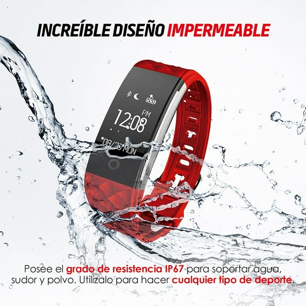 Pulsera Inteligente Deportiva tipo Smartband Redlemon Podometro Contador de Calorias y Distancia Notificaciones de Mensajeria. Rojo