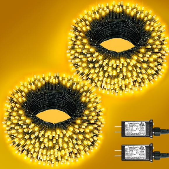 Luces navideñas Nielfoi 600 LED 200 m, 8 modos, resistentes al agua
