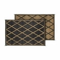 thumbnail image 3 of Faulkner Patio Mat 68900 Diamond Design; 20 Foot Length x 8 Foot Width; Black/Beige; Polypropylene; Reversible Fabric; Mold And Mildew Resistant; Without Grommets/Storage Bag; With Corner Tie-Downs, 3 of 4