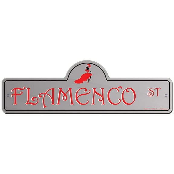 Flamenco Street Sign | Indoor/Outdoor | Funny Home Decor for Garages, Living Rooms, Bedroom, Offices | SignMission personalized gift