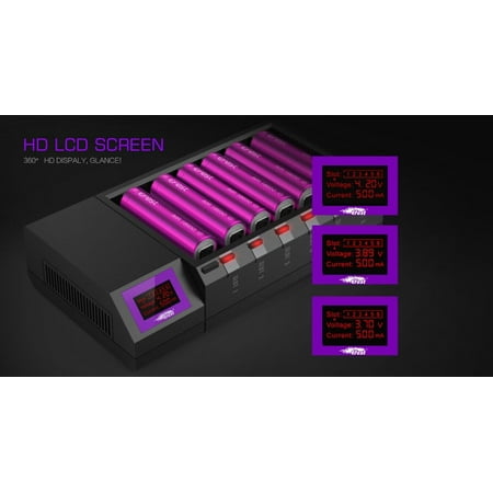 Efest LUC Blu6 LCD 6-bay Bluetooth battery charger 18650 26650 18500 16340 14500