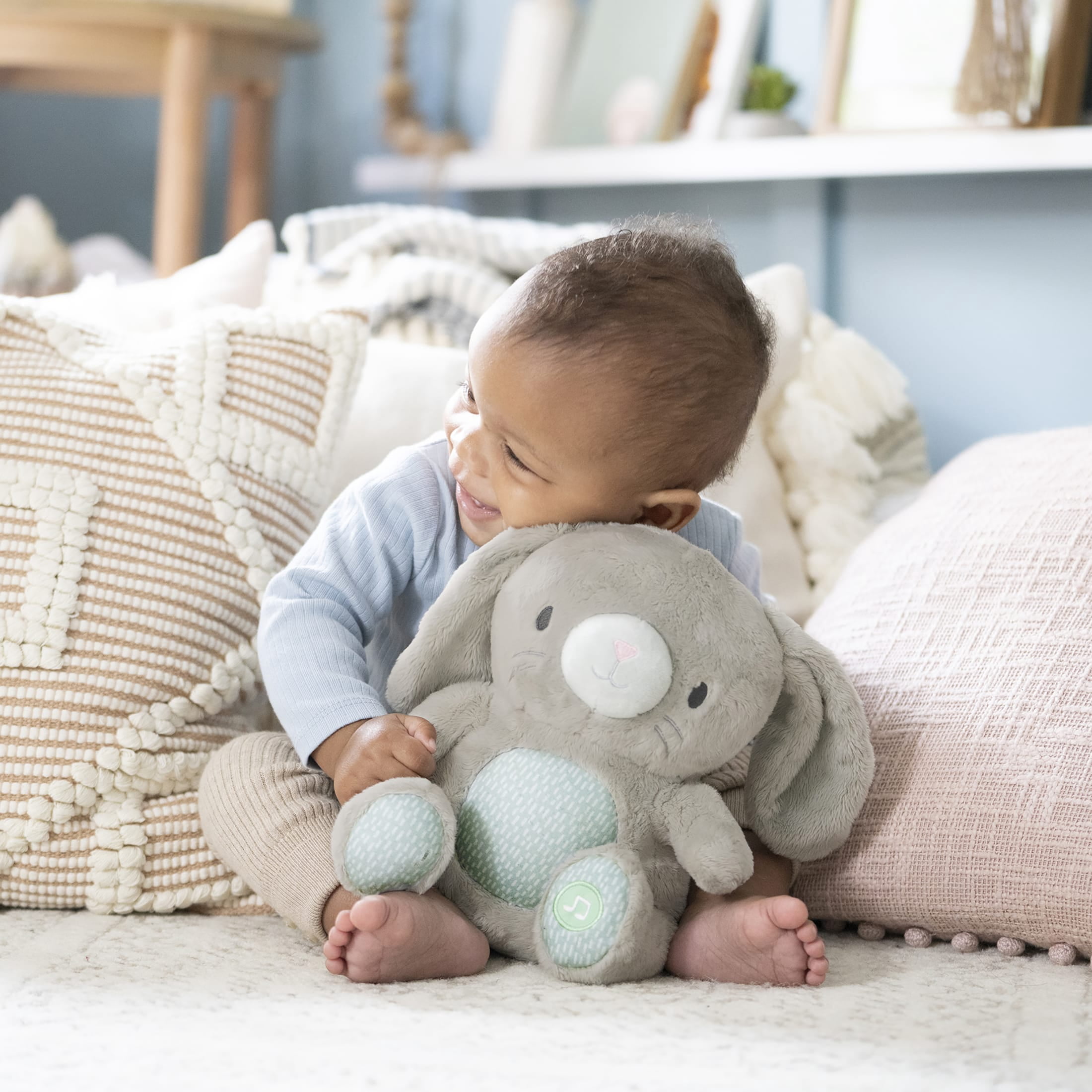 Ingenuity Heart to Hugs Sylvi Bunny Soothing Plush Toy, Grey, For Ages 0 Months +