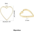 30pcs Heart Shape Pendants - Open Back Bezel Charms with Zinc Alloy ...