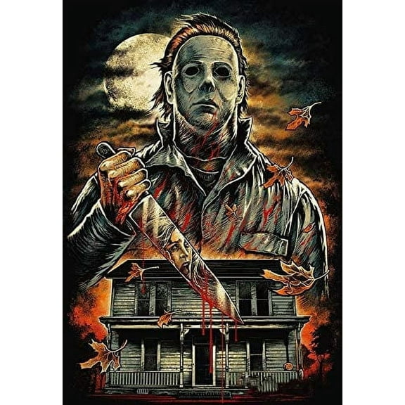 Horror Movies Diamond Painting Kits for Adults - 5D Diamond Art Kits for Adults Kids Beginner, DIY Cartoon Full Drill Diamond Dots Gem Art Crafts for Adults Home Wall Decor Gifts 12x16inch