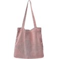 thumbnail image 1 of Bolso de mano de pana para mujer, bolso informal de gran capacidad, bolso de hombro para compras con bolsillo, 1 of 5
