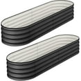 thumbnail image 1 of 2-Pack 4.5ftx2ftx1ft Oval Raised Garden Beds Galvanized Steel Planter Boxes with Open Bottom Rust-Resistant Outdoor Garden Beds for Vegetables Flowers Grey, 1 of 9