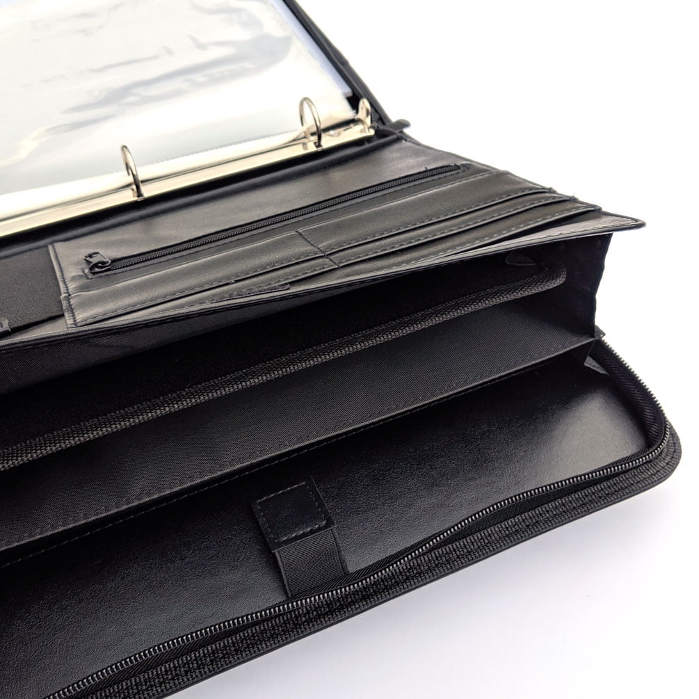 MSP Vegan Leather 3 Rings Binder Portfolio Briefcase with Slide Handles Deta... 
