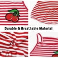 thumbnail image 4 of Dog Shirt Red Striped Skirt Pet Dress Clothes, Puppy T-Shirts Soft Costumes, Puppy Cherry Print Vest Outfits for Small Dogs and Cats Princess Dresses Girl Boy Clothing, 4 of 7