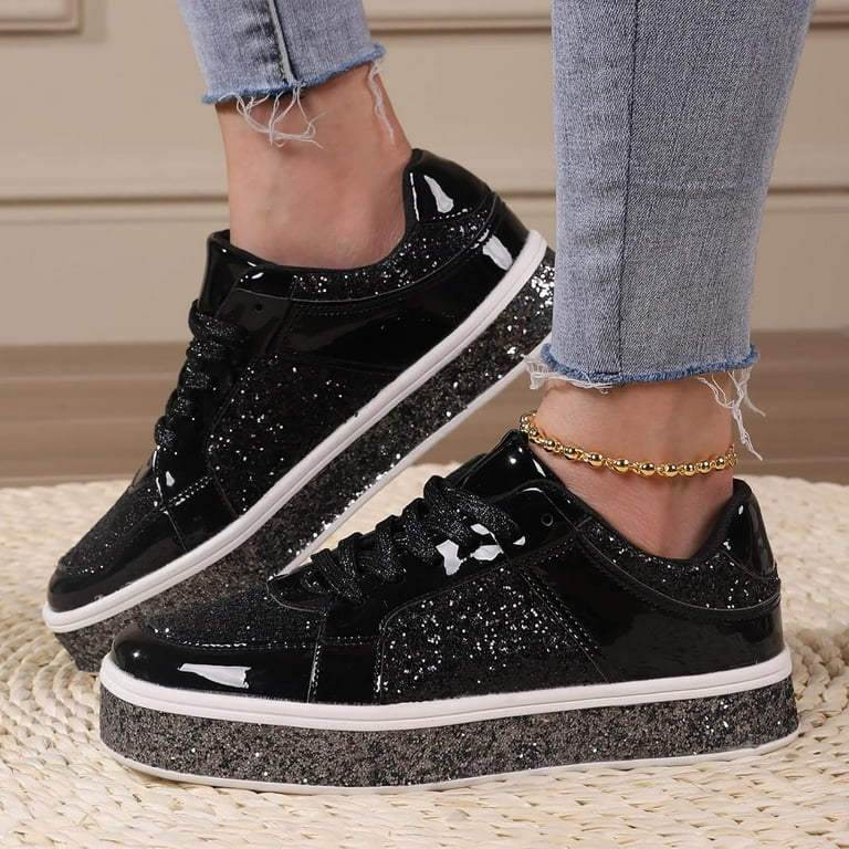 Women's Leather Platform Casual Shoes Bright Top Fashion Low Top Lace Up Sneakers S Running Shoes Women's Leather Platform Casual Shoes Bright Top Fashion Low Top Lace Up Sneakers S Running Shoes