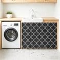 thumbnail image 3 of Black Morocco Sink Skirt 10"W x 11"L,Dustproof Under Sink Curtain Skirt for Bathroom Kitchen,Boho Vintage Quatrefoil Geometric Plaid Adhesive Short Vanity Curtains Cover for Laundry Closet Shoe Rack, 3 of 8
