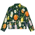 thumbnail image 4 of Jackets for Women Winter Coat Jackets Flannel Stand Collar Jacket(Citrus Floral Fragrance Pattern,Size:S-4XL), 4 of 7
