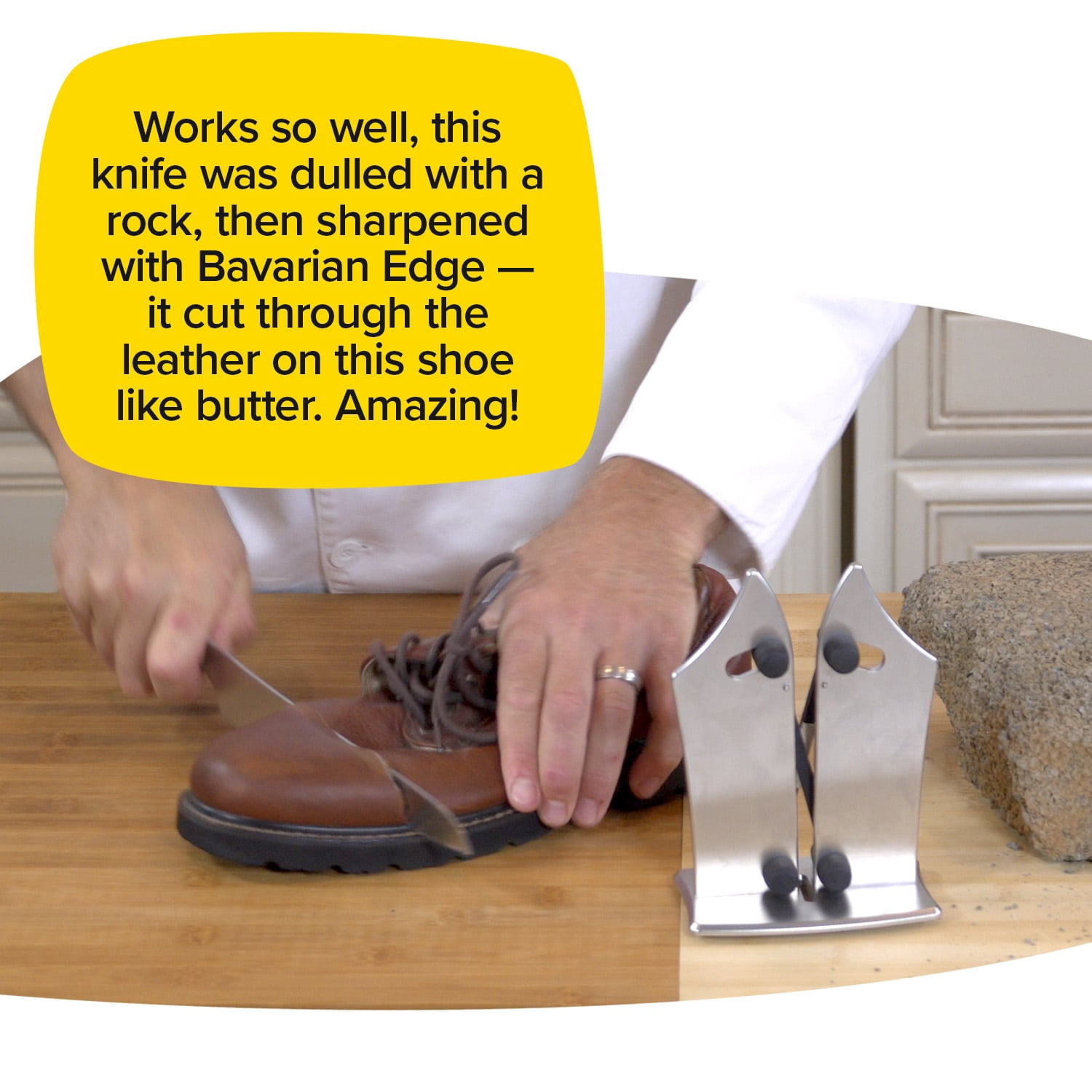 Official As Seen On TV Bavarian Edge Kitchen Knife Sharpener by BulbHead