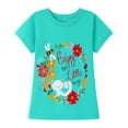 thumbnail image 4 of HILEELANG Tween Girl Short Sleeve Tees Summer Flowers Pink White Green Cotton Tops Shirts 3 Packs Size 12, 4 of 5
