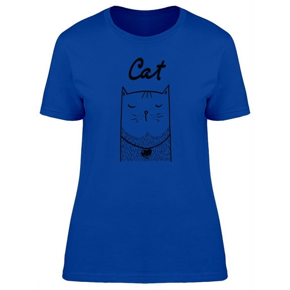 Sleepy Cat Heart Necklace T-Shirt Women -Image by Shutterstock, Female Medium