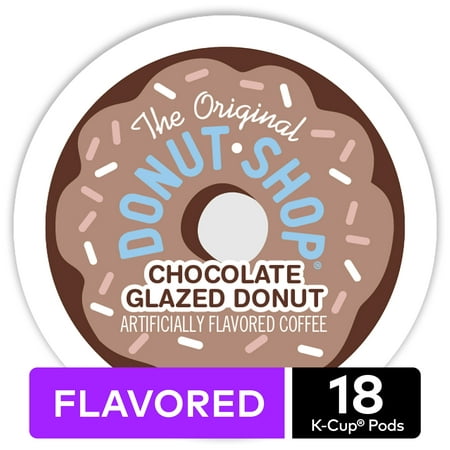 The Original Donut Shop Chocolate Glazed Donut, Flavored Coffee Keurig K-Cup Pods, Medium Roast, 18