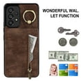 thumbnail image 2 of Nalacover for Samsung A53 5G, Wallet with RFID Credit Card Holder and Zipper Pocket,Drop Protection Flip Cover Ring Holder Kickstand with Double Magnetic Clasp for Samsung Galaxy A53 5G, Brown, 2 of 12