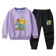 thumbnail image 3 of Ropa de Pokémon para niños, conjunto de sudadera y pantalones de chándal para primavera y otoño, figura de Anime, conjunto informal gráfico de Pikachu de dos piezas, 3 of 5