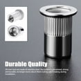 thumbnail image 3 of 100 Pieces M6 Flat Head Threaded Rivet Nut, Stainless Steel Thread Rivet Nuts, Assortment Threaded Inserts for Mental Plastic (15mm), 3 of 5