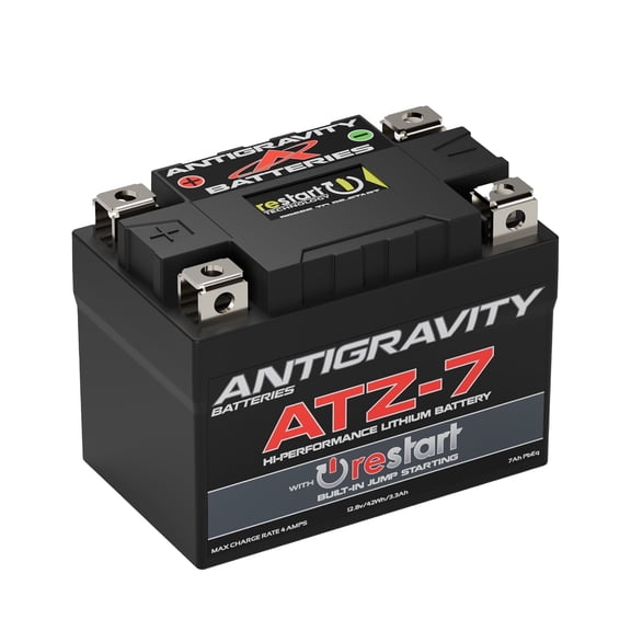 Antigravity ATZ-7 RE-START Lithium Motorcycle Battery, 12V LiFePO4, 150 CA, YTZ7S Replacement