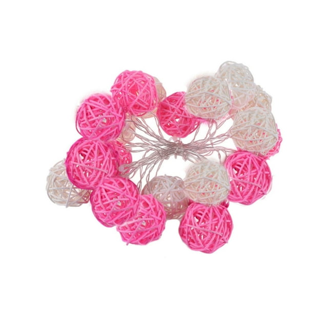 Led Lights for Bedroom,9.84Ft 20 LED Rattan Ball Decorative Light String, USB Powered for Bedroom Wedding Girl Style