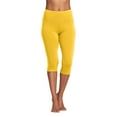 thumbnail image 2 of Rhuody Women'S Yoga Pants High Waisted Yoga Pants Calf Length Workout Leggings Elasticity Waist Sweatpants Basic Wear Yellow M, 2 of 4